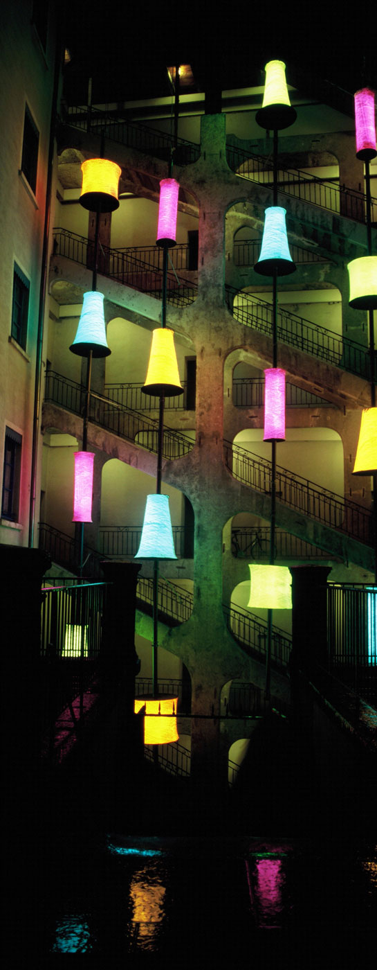 la cour des Voraces à Lyon (fete des lumières)